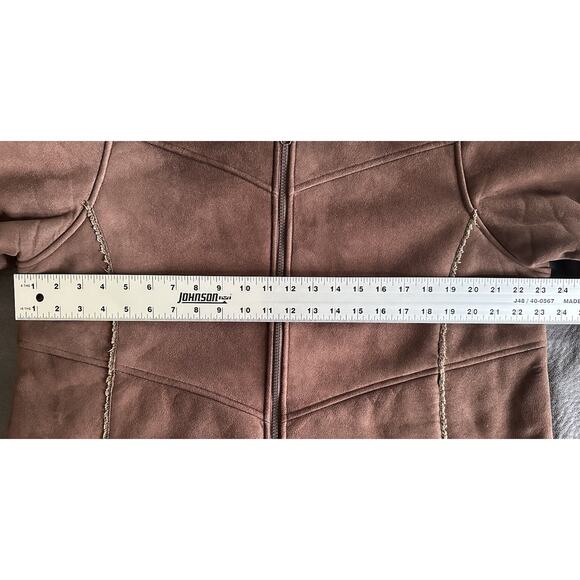 Cabela's Womens Sherpa Fleece Lined Zip Up Jacket Chocolate Brown Outdoors Cozy - Picture 6 of 10